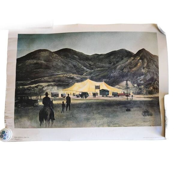 Peter Hurd The Little Circus print 1967 San Patricio New Mexico landscape art - Picture 1 of 8